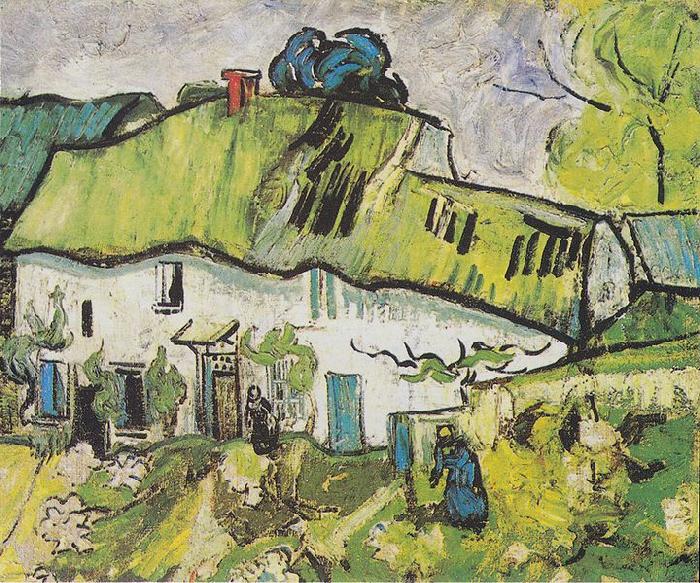 Vincent Van Gogh Farmhouse with two figures Sweden oil painting art